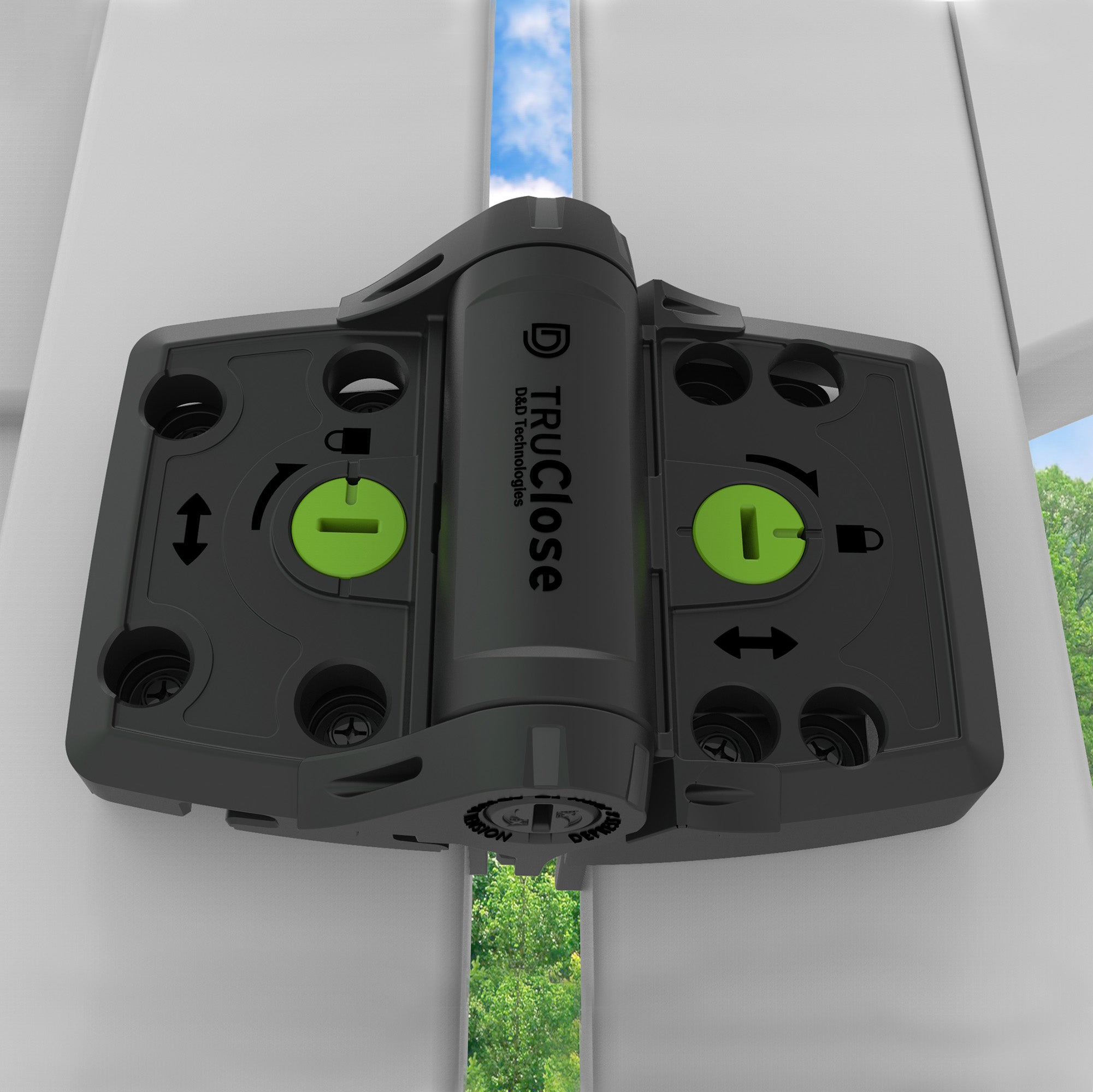 thumbnail image 2 of White Heavy Duty Tru-Close Self-Closing Gate Hinges - Multi-Adjust Pair By Technology LK 2 of 5